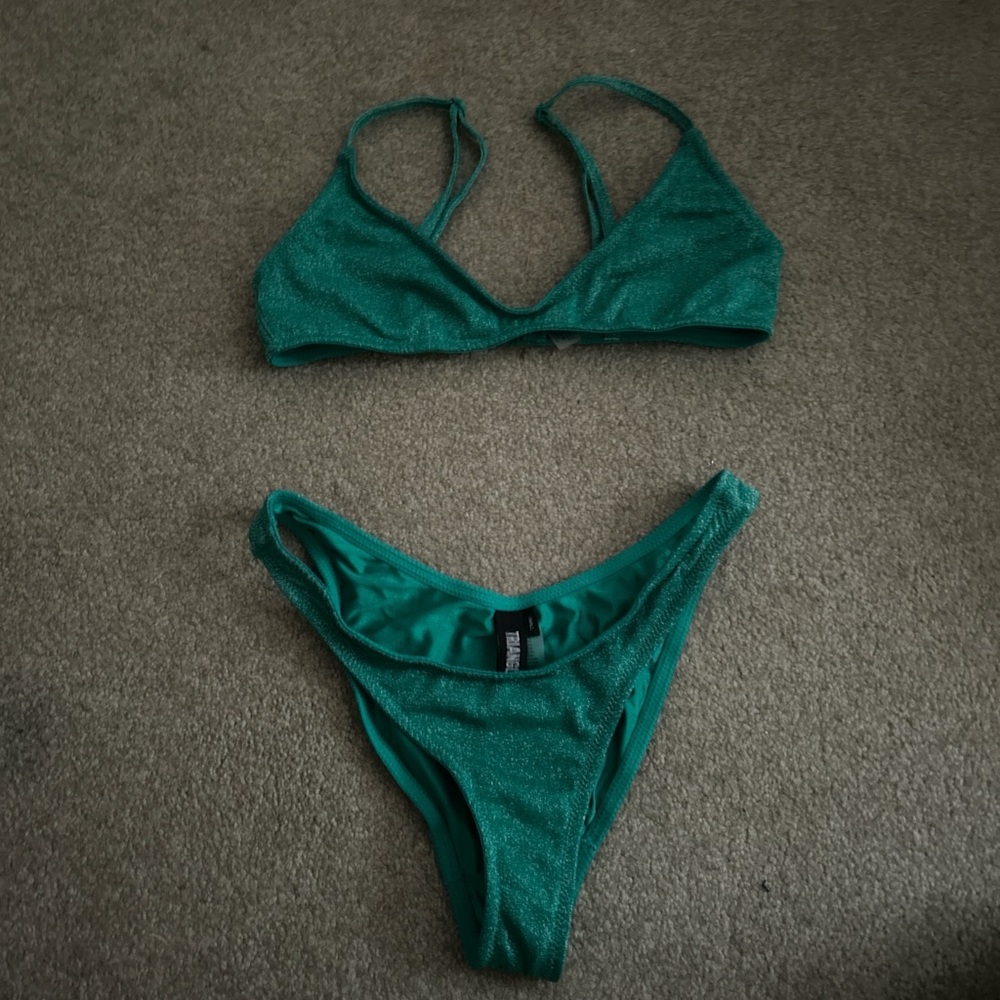 Triangl Swimwear Green Triangle Bikini Set